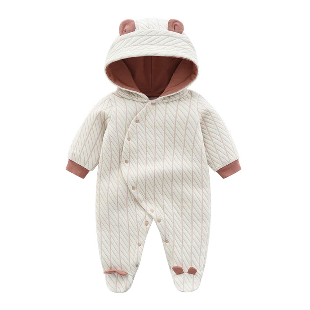 Baby Coverall Romper with Light Perfect for Boys and Baby Shower Gift Hood, Autumn/Winter Style, Footed, Blue, 66cm, 3-6 Months, Girls,