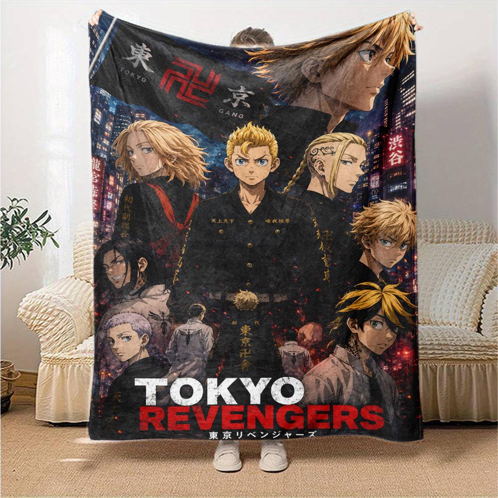 TOKYO REVENGERS Print Flannel Blanket High Quality Warm Comfortable Cover for All Seasons Perfect for Gifts Home Decor
