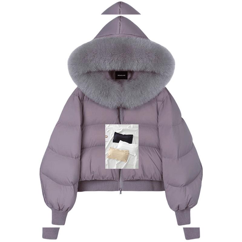 

2024 Женский пуховик с рукавами-бананами и большим меховым воротником - Свободный стиль XL