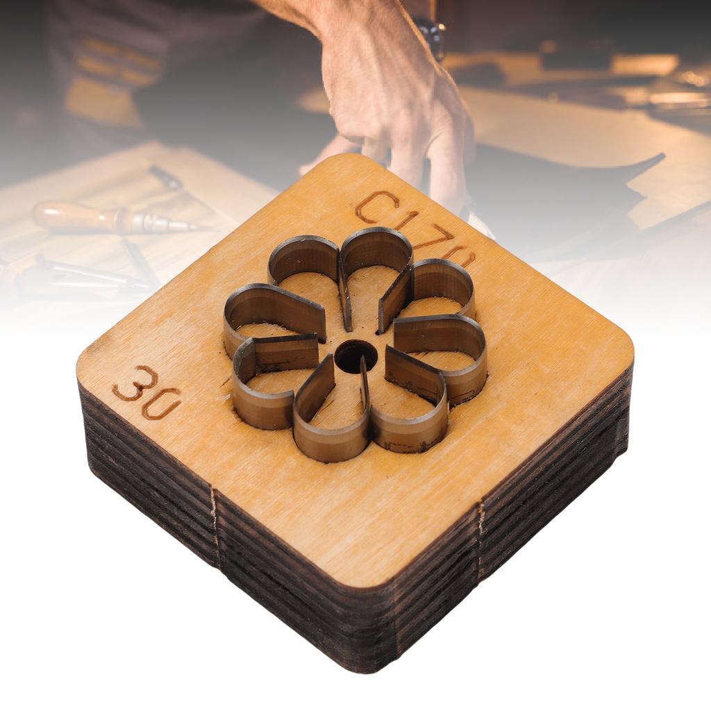 Flower Leather Cutting Die Wooden Base Steel Blade Multifunctional Leather Punching Mold Die Cutter for Decors Crafts