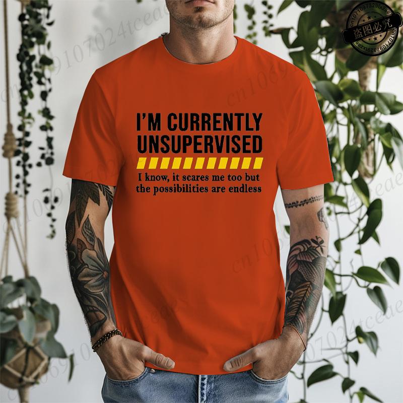 Funny T Shirt Funny Shirts for Men Funny Saying Mens TShirts Sarcastic Dad TShirtsCurrently Unsupervised Mens Tee Tops