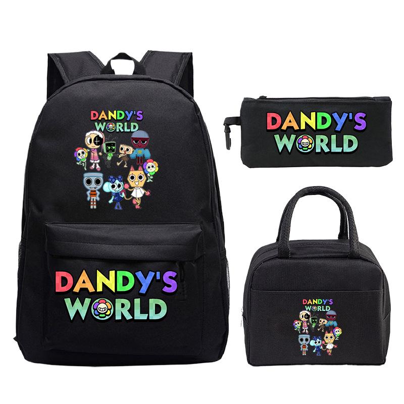 Dandy's world cartoon print fashion children's schoolbag set cross-border leisure student backpack three-piece set