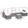8 Piece Garden Sofa Set with Cushions Gray Poly Rattan