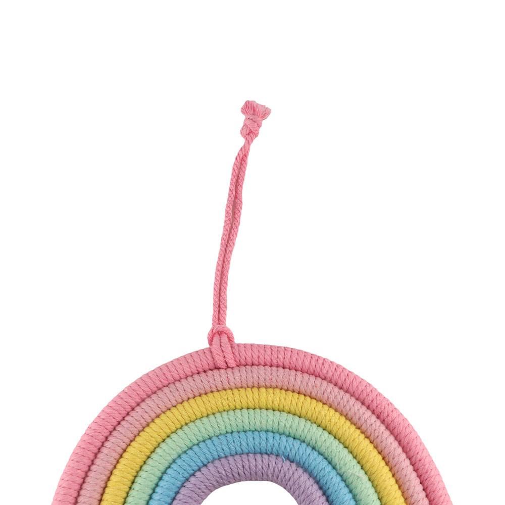 Hand-woven Weaving Rainbow Hangings Cotton Rope Bedroom Pendant Tassel Tapestry  Children's Room
