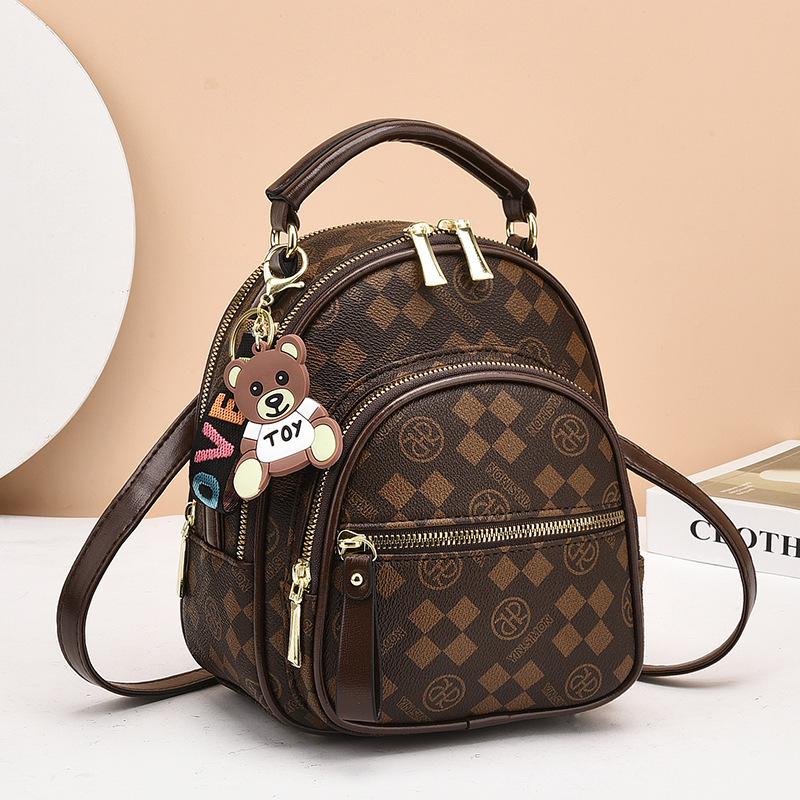 Bag women's bag new Internet celebrity super popular printed small backpack crossbody shoulder backpack dual-purpose bag women