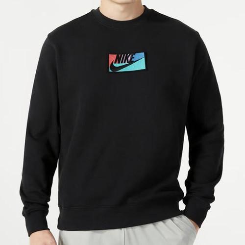 Nike Letter Crewneck Casual Long-Sleeve Sweatshirt for Men Black