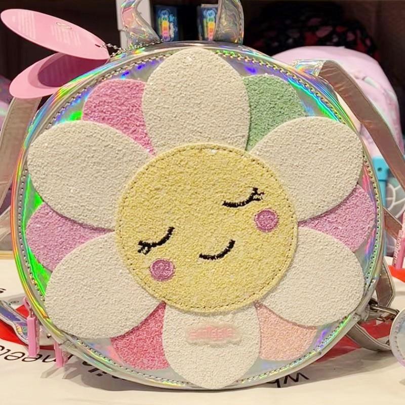 Kids Cartoon Backpack Elementary School Girls PU Leather Daypack With Breathable Arc Shoulder Straps