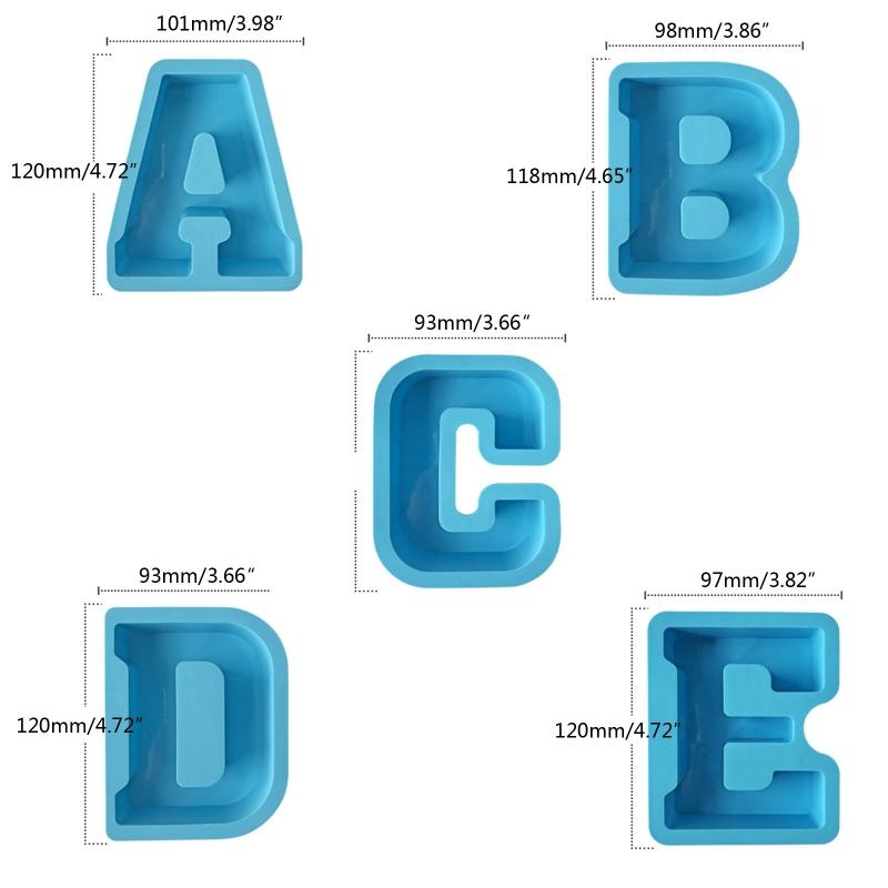 3D A~Z Letters Silicone Molds Epoxy Resin Mold DIY Crafts Polymer Clay Plaster Mold DIY Candle Handmade Soap Tools