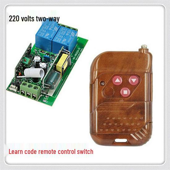 220V Smart 2-Way Learning Code Switch with Peach Wood 3-Button Remote