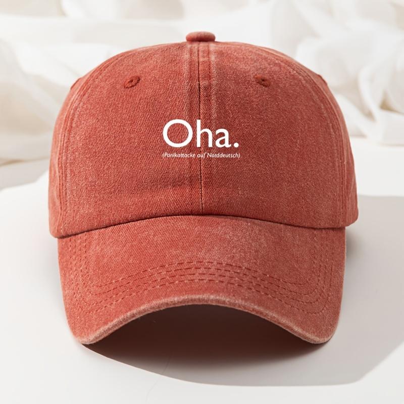 Baseball Cap Retro Washed Cap Oha Printed Baseball Cap Casual Premium Dad Truck Cap Adjustable