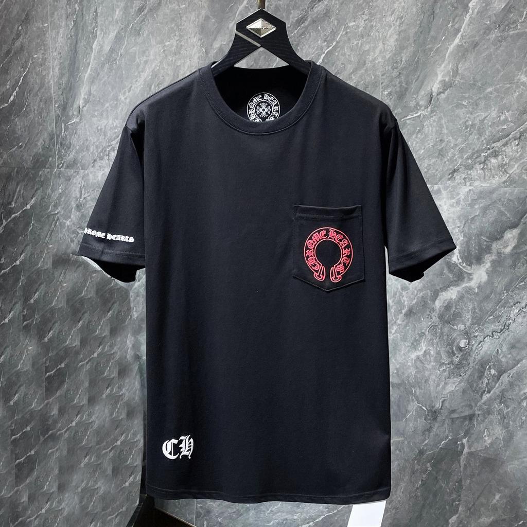 8015 CHROME HEARTS 2026 Sommar Ny Högkvalitativ Bomull Rund Hals Lös Stor Storlek Herr- och Dam-T-shirt Par-T-shirt