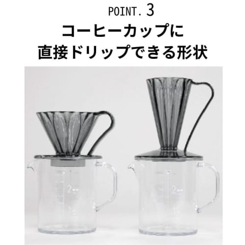 CAFEC DEEP 27 Flower Dripper FDD-27 for Single Cup Coffee (Clear Black, Dripper)