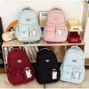 Dziewczyna Solid Color Fashion Tornister College Student Women Backpack Trendy Travel Lady Laptop Śliczny plecak Zielona Nowa torebka damska