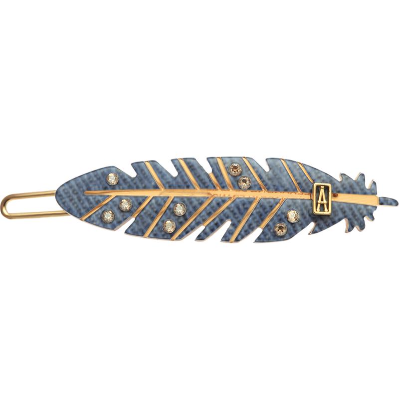 Alexandre de Paris Elegant Z Feather Hair Clip