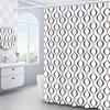 Creative Geometric Shower Curtains Red Black Gray Blue Simple Frame Graphic Print Polyester Fabric Bathroom Decor Bath Curtain