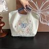 Small Fresh Embroidery Handheld Oxford Bag Girls Sweet Shopping Cloth Bag Student Class Handbag