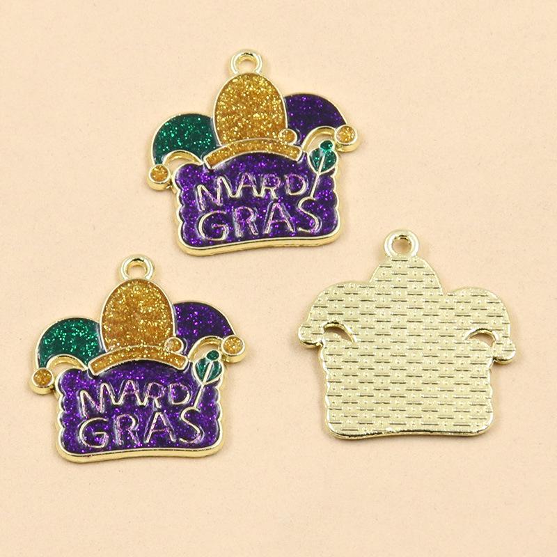 15 Style DIY Alloy Jewelry KC Gold Enamel Masquerade Carnival Pendant Charms