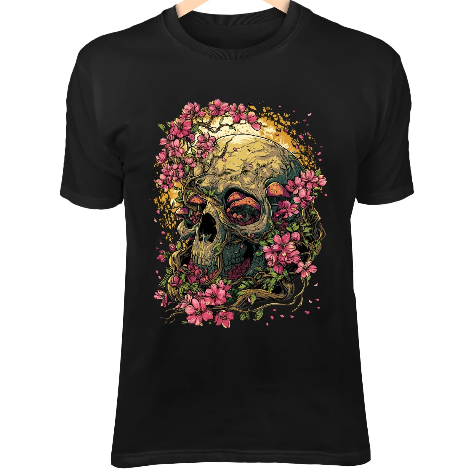 Spring Skull & Mushrooms - Golden Glow Gothic Fantasy Art 4XL