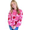 American Shiying Fall and Winter New Arrival Heart Plaid round Neck Sweater Women's 2025 Colorblock All-Matching Knitting Pullover