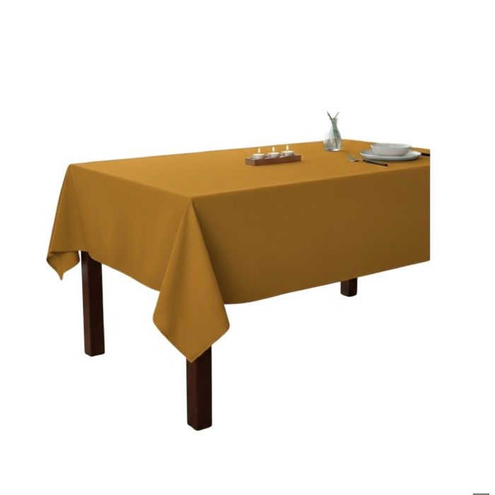Essential Polyester Tablecloth 145 X 240 Cm Curry