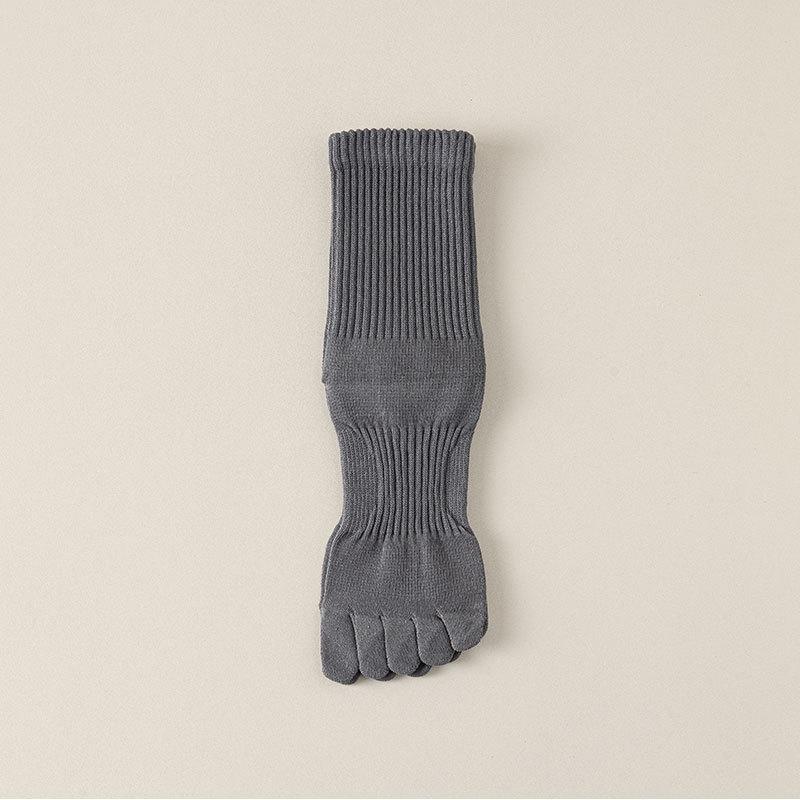 Chaussettes Homme Printemps et Automne Couleur Pure Variété 10A Antibactérien Déodorant Évacuation Tube Sans Os Cinq Doigts
