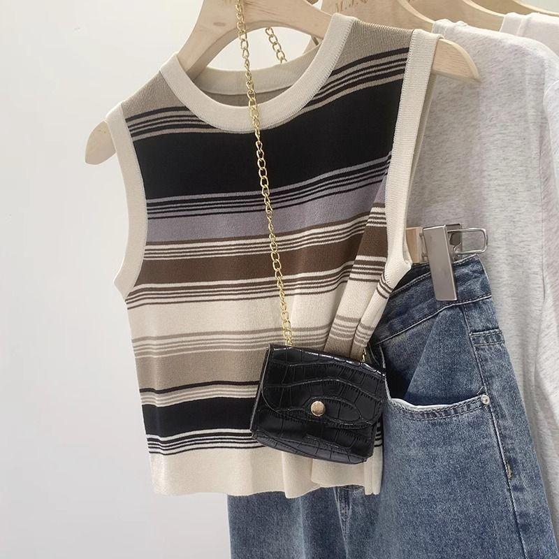 

Приталенный жилет контрастных цветов, тонкий жилет из допаминового ледяного шелка Black S