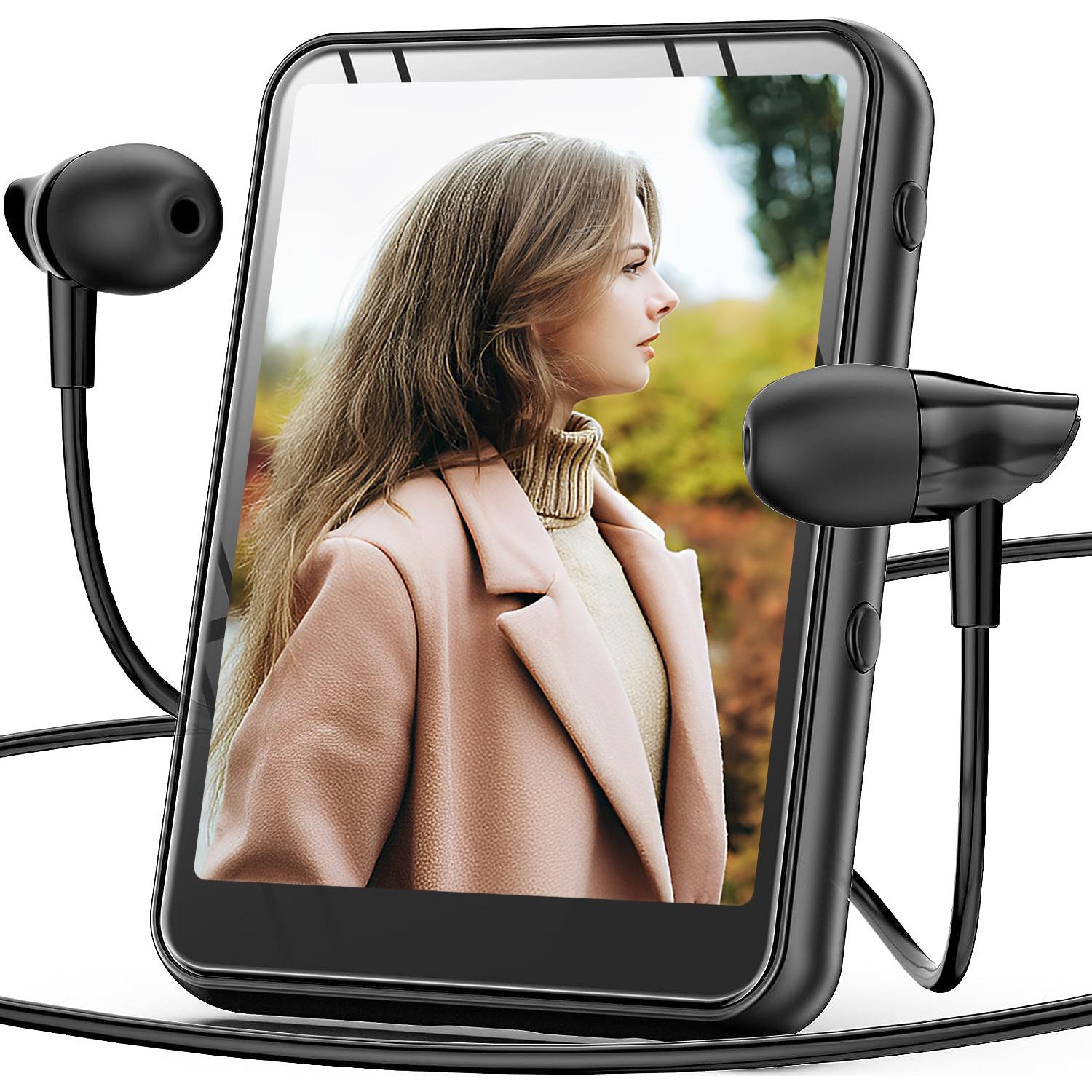 

New M9 Metal MP3 Player 32GB Bluetooth 5.3 Built-in Speaker 2.4 Inch Large Touch Screen With E-book Pedometer Recording Radio Video 32GB чёрный