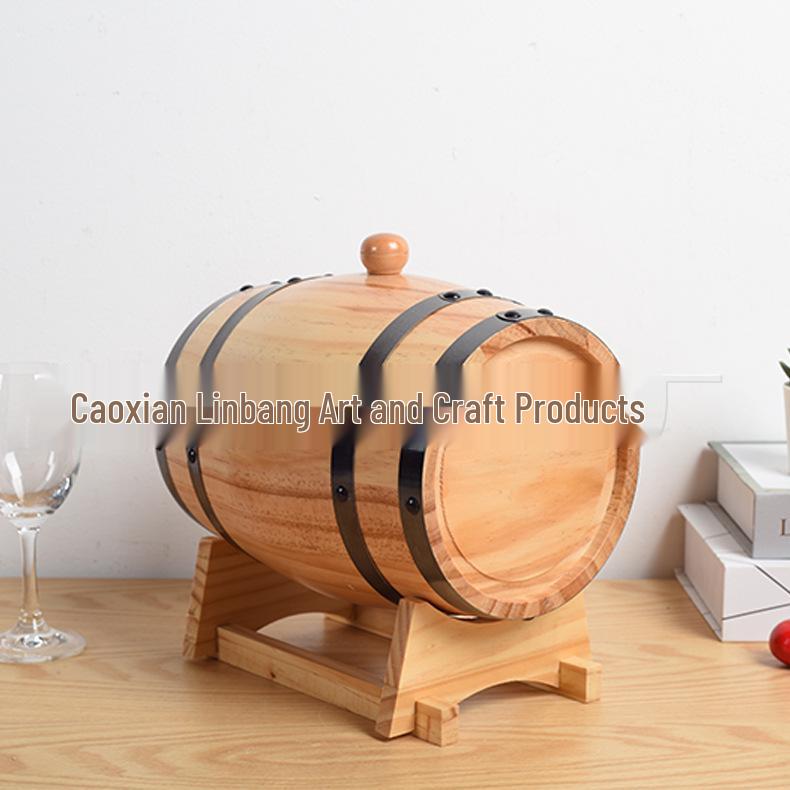 3L Oak Barrel for Red Wine - Wooden Horizontal Gift Cask