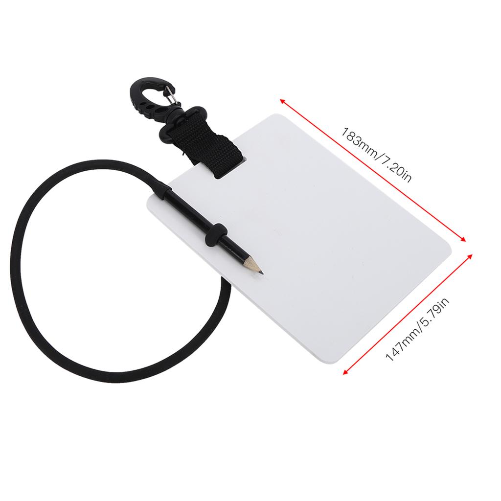 Plastic Underwater Writting Slate Handwriting Plate Notebook Gear Board with Replaceable Pencil