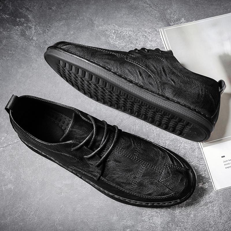 Casual leather shoes business soft sole British style beef tendon sole tide shoes autumn lazy shoes Doudou shoes