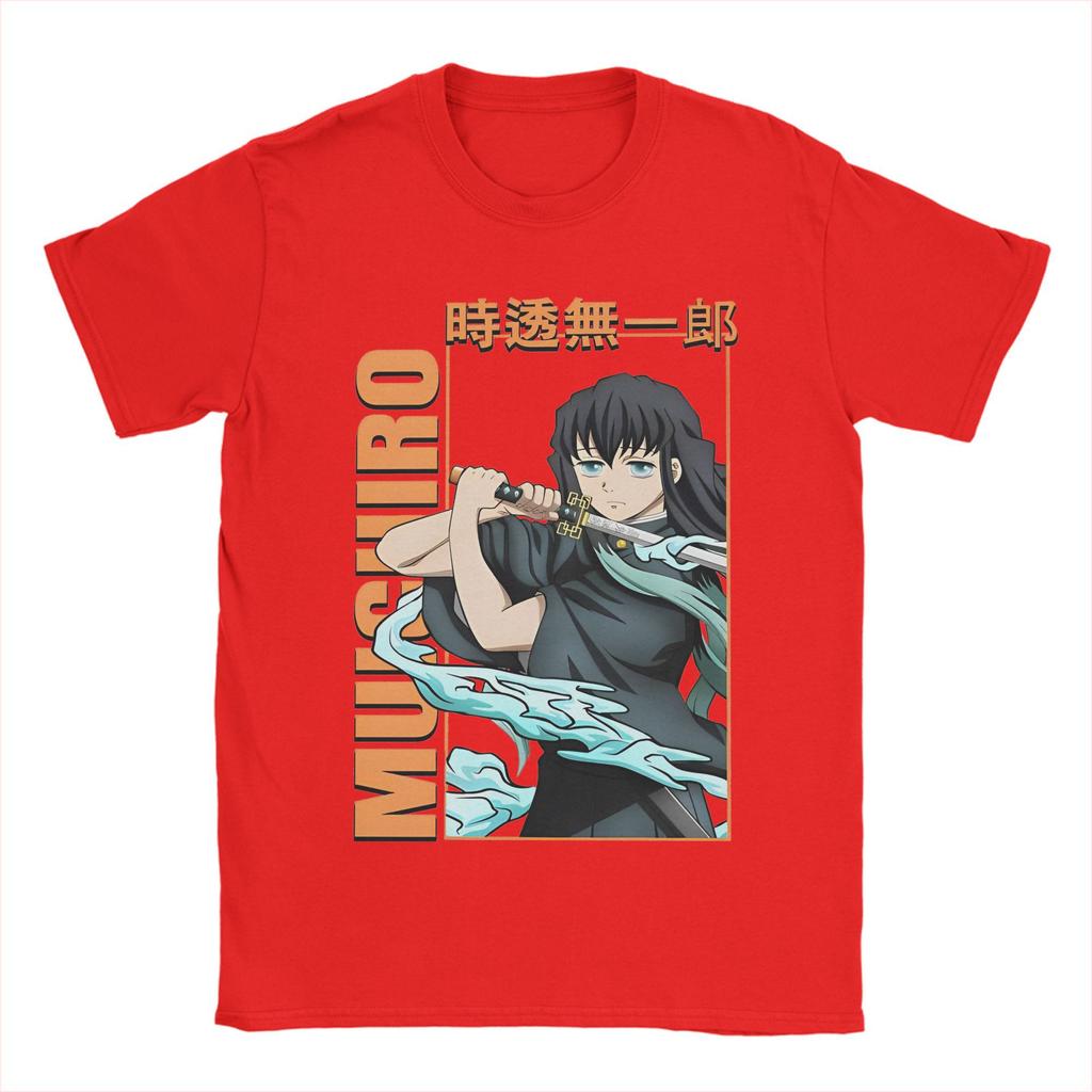 Muichiro Tokito  Tshirt Men Cotton Top Tee Novelty Anime Demon Slayer Crewneck Short Sleeve