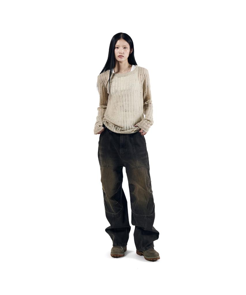 AAKAM Layered V-Neck Knit (Ivory)