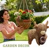Highland Cow Flower Pot Decoration Funny Drinking Cattle Resin Weather-resistant Pot Hugger Garden Flower Pots Decoration