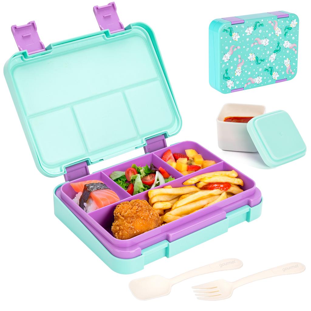 40oz Cartoon Pattern Bento Lunch Box Set Leak Proof Removable Dividers Meal Container for School Office Picnic Food Snack Prep