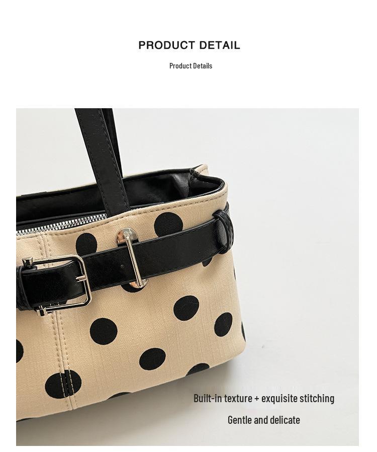 Korean Polka Dot Underarm Bag: Women's Simple Fashion Shoulder Handbag