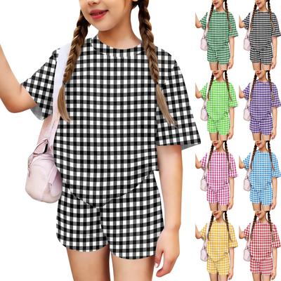 Children's Casual Short-sleeved Printed Short-sleeved Top And Shorts Two-piece Set