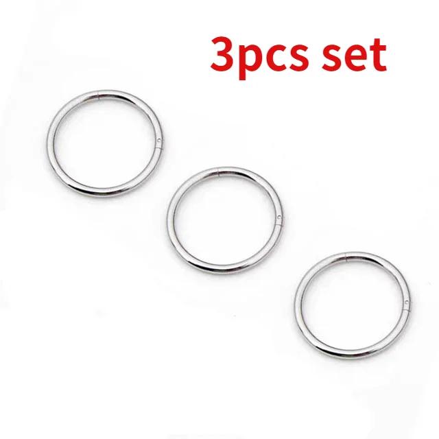 3pc Set Nose Ring Clips Septum Ring Hoop Cartilage Tragus Helix Small Piercing Nose Rings For Women Body Jewelry Accessories