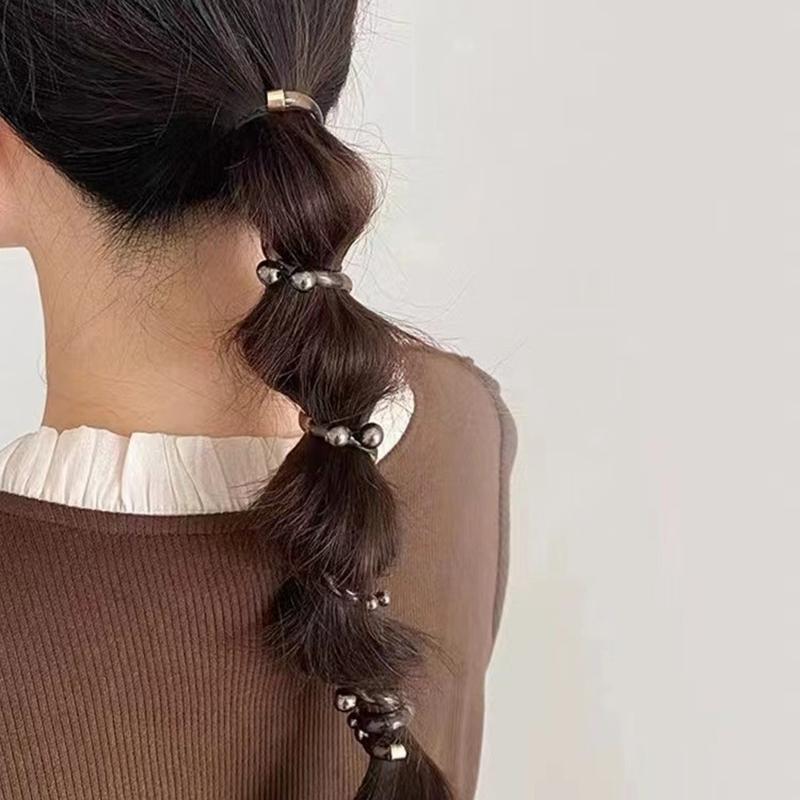 Telefonkabel Haarschleife Schädigt das Haar nicht Hohe Elastizität Gummiband Perlen Haarbänder Damen Haarschmuck