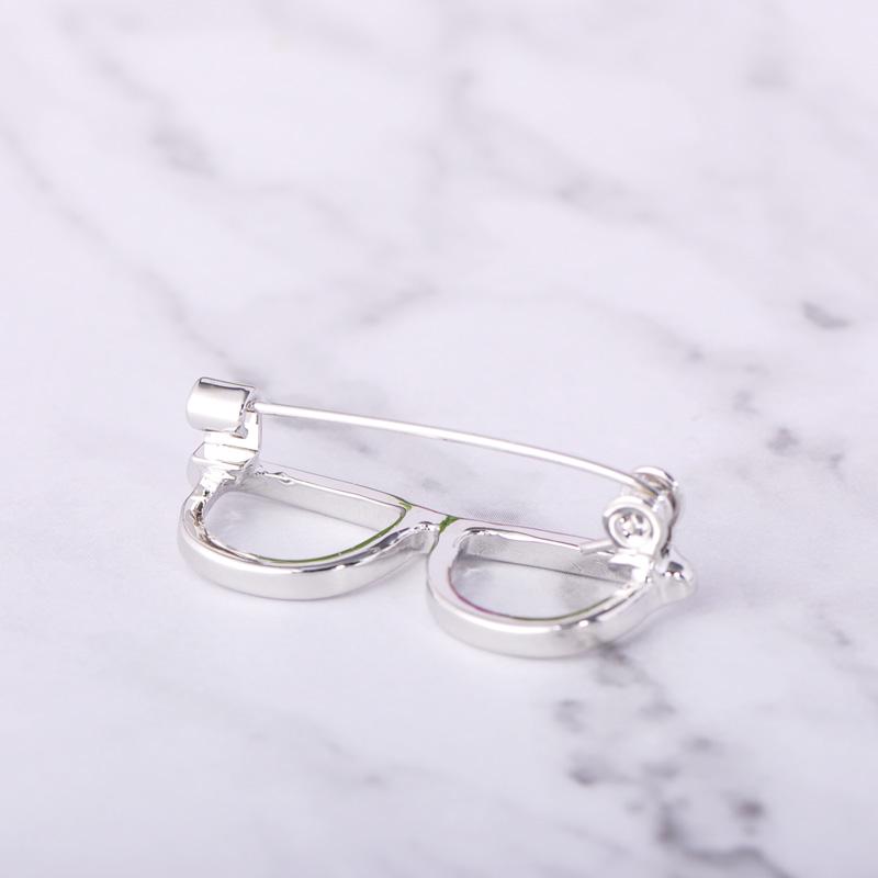 Blucome Simple Elegant Sunglasses Shape Brooches Men's Suit Dress Shirt Collar Women Kids Bag Hat Shirt Button Pins Buckle Gift