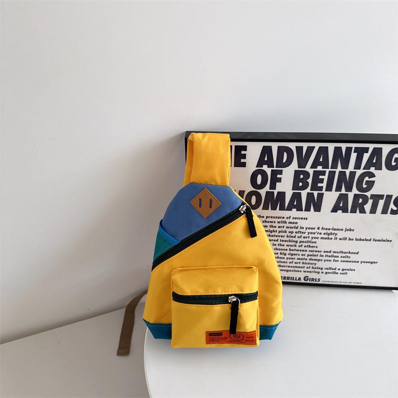 

Классическая нейлоновая нагрудная сумка для детей 2024 Стильный легкий рюкзак через плечо для школы жёлтый