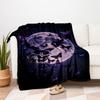 "Enchanted Night Butterfly Moon Wall Art Print"Blanket Flannel Throw Blanket for Sofa, Bed, Travel, Camping, Office
