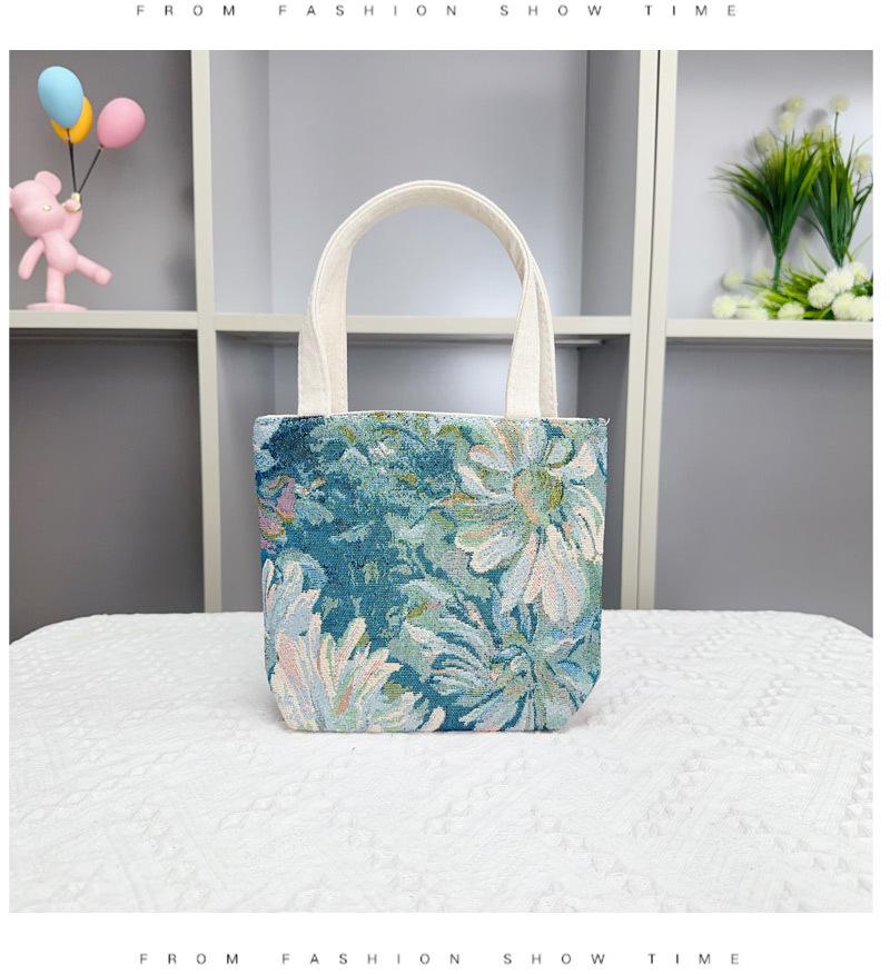 Popular Canvas Bag, Mobile Phone Change Bag, Cartoon Bag, Double-sided Jacquard Hand Bag, Cute Small Bag with Embroidery Pattern.