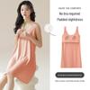 Modal Sleeveless Summer Nightdress with Chest Pad for Women - Cool and Lightweight Pajamas, Plus Size