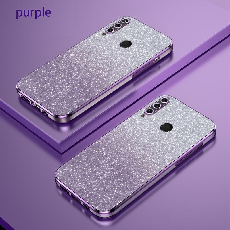 For Huawei Y6P Luxury Electroplated Glitter Case For Huawei Y6P Soft TPU Bumper Transparent Phone Back Cover