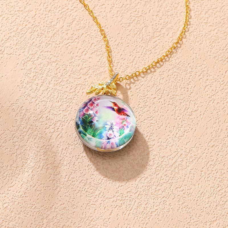New Elegant Fashion Double-sided Necklace Pendant Creative Flower Bird Diamond Versatile Women's Necklace