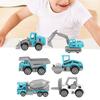 6pcs 1:64 Engineering Car Model Alloy Simulation Vehicle Car Model Children ToyA Style Blue