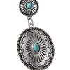 1 Pair Women Dangle Earrings Ethnic Round Shape Retro Bohemian Style Faux Turquoise Stainless Alloy