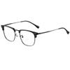 Men's Ultralight Browline Titanium Eyeglass Frame with Anti-Blue Light Lenses, Prescription-Ready
