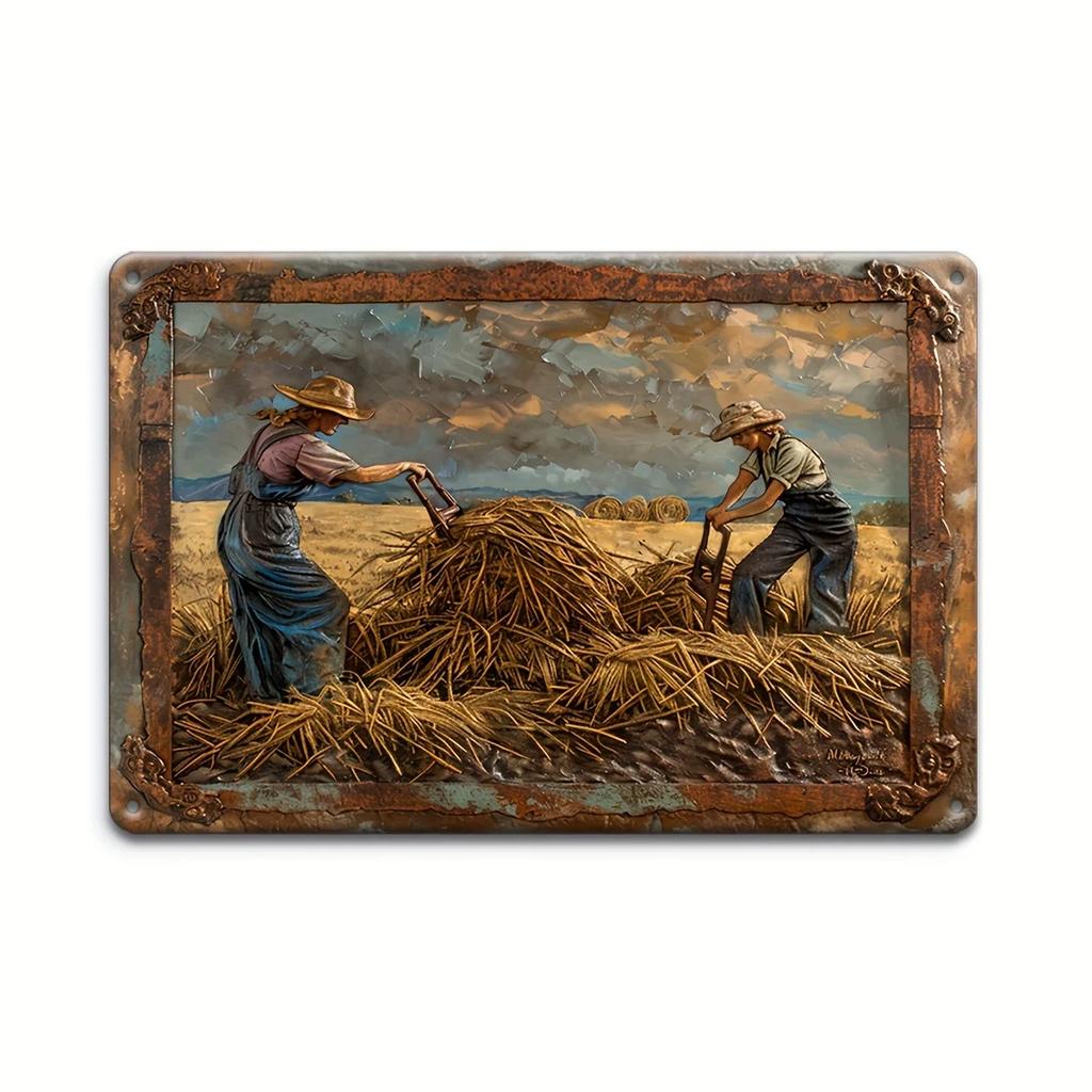 Vintage  Vegetables and Fruits Metal Tin Sign Plaque Decorative Plates for Farm Club Man Cave Bar Home Hotel Cafe Wall Decor