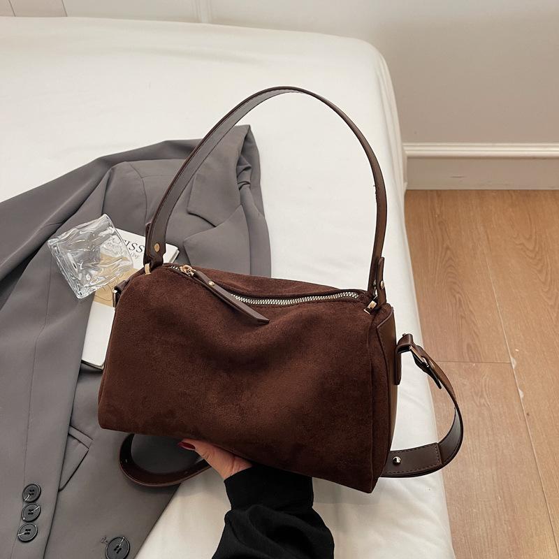 Niche retro suede pillow bag women's autumn new women's handbag shoulder bag